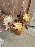 Dried & Artificial Plants in a wooden vase. Season