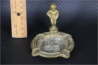 Brass Ash Tray with German Boy Peeing