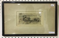 W.J. THOMSON "NIAGARA RIVER, QUEENSTON" ETCHING