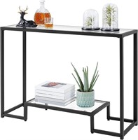 Yaheetech 42" Console Table, Tempered Glass Entry