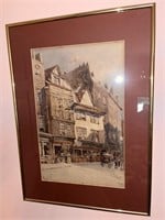 C. 1870 Watercolor of Drury Lane by P. TOFT