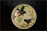 Embossed Plate w/ Birds & Flowers