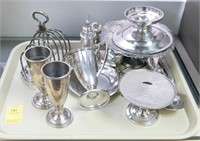 TRAY LOT OF SILVER PLATE ITEMS