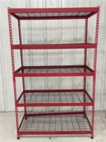 Red Metal Storage Shelf B