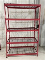 Red Metal Storage Shelf A