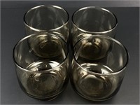 (4) Vintage Libbey Tawny Stacking Brown Glasses