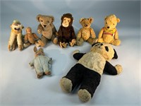 8pc Vintage Stuffed Bears & Animals