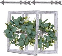 WAKOSAN Rustic Wood Window Frame Set (White)