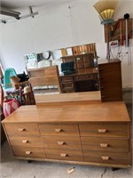 MCM solid wood dresser with Mirror