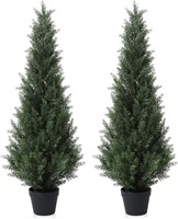 Set of 2 Laiwot 4FT Artificial Cedar Topiary Trees