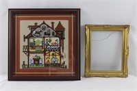 Needlepoint Art and Gold Frame