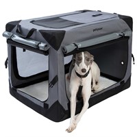 Pettycare 30 Inch Collapsible Dog Crate with Curta