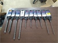 10 BOSCH Assorted Masonry Drill Bits.SDS Plus.