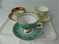 3 TUSCAN & OTHER CUPS & SAUCERS