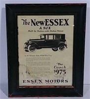 Framed Essex Motors Advertisement