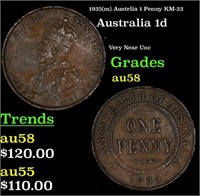 1935(m) Australia 1 Penny KM# 23 Grades Choice AU/