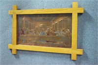 "The Last Supper" Copper Wall Art Wood Frame