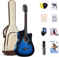 38" Blue Acoustic Beginner Guitar & Set