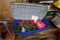 large tote full of Christmas decorations