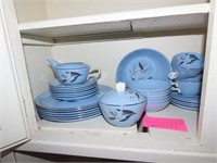 Homer Laughlin Sky tone dishes.