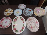 Antique hand painted bowls, misc.