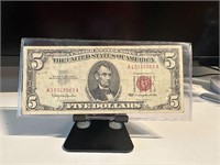 1963 Series Red Seal Five Dollar Bill