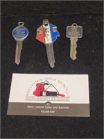Lot of 3 Vintage Keys, Pinto multi Key GM Diesel C