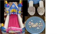 Disney Cinderella 6' inflatable bed slippers stool