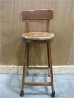 VINTAGE KITCHEN BARSTOOL APPROX. 34" T 12.5" W