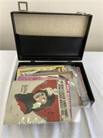 Case full of sheet music