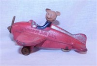 1940's Sun Rubber Mickey's Air Mail airplane toy,