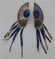 TK Emerson, Navajo Sterling Silver Dangle Lapis