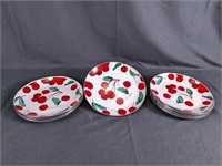 Pottery Barn Cherry Enamel Salad Plates