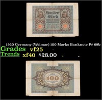 1920 Germany (Weimar Republic) 10 Marks Banknote P