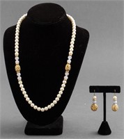Faux Pearl, Natural Stone, & Filigree Bead Jewelry