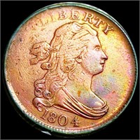 1804 Draped Bust Half Cent NEARLY UNC
