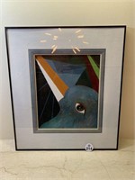 Framed Abstract Bird Print