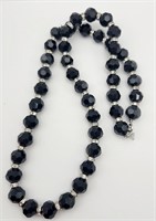 24 INCH TRIFARI BLACK BEADED NECKLACE WITH
