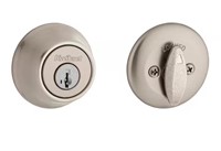 Satin Nickel Single Cylinder Deadbolt featuring