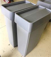 (2) Industrial Swing Lid Trash Containers
