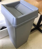 Square Trash Can With Hinged Lid