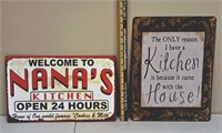 Metal Kitchen Signs