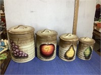 Canister set- Fruition hand painted collection