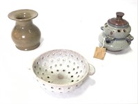 3 Art Pottery Vase Strainer +