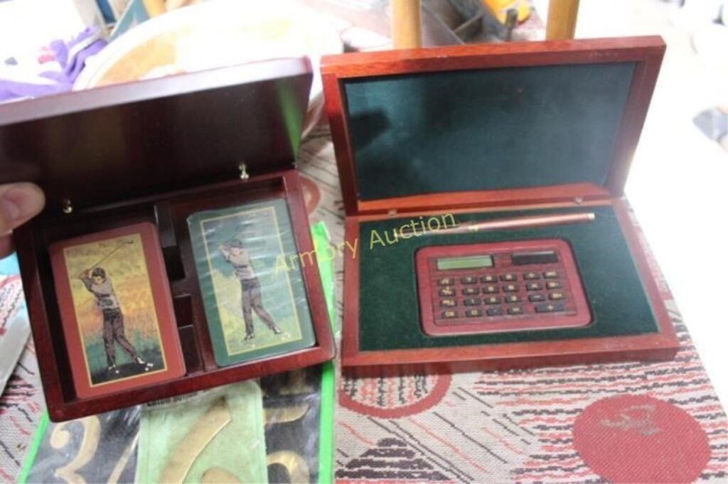 PLAYING CARDS - CALCULATOR W/ PEN - IN BOXES