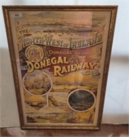 DONEGAL RAILWAY CO. POSTER-FRAMED