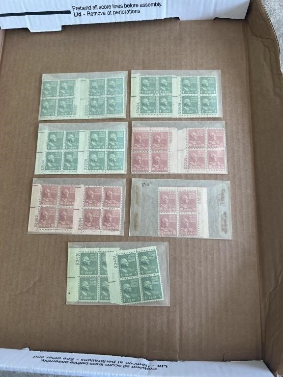 1938 plate block stamp lot