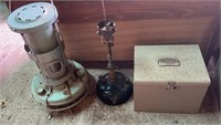 ALADDIN FUEL HEATER & FUEL LAMP, FILE BOX