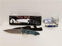 FROST LONE WOLF KNIFE & MASONIC POCKET KNIFE
