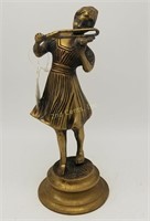 Brass Statue Girl Playing Violin Home Decor